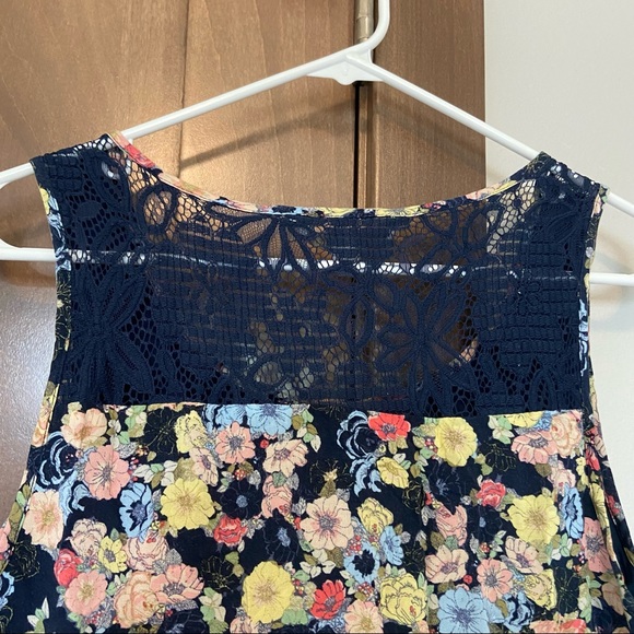 LC Lauren Conrad Sleeveless Floral Lace Trim A-Line Dress Size 10 - Picture 6 of 7